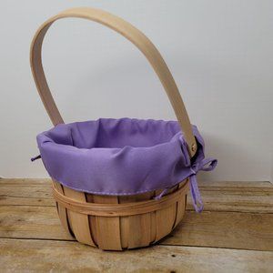 Tan Basket woth Light Purple Cloth Insert